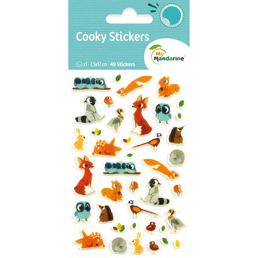 Autocollants Cooky Animaux De La Forêt 40 gommettes