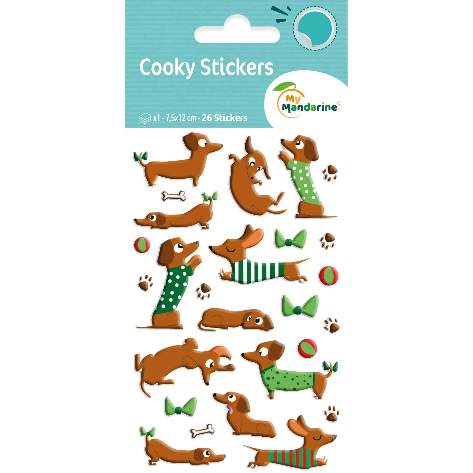 Autocollants Cooky Teckels 26 gommettes