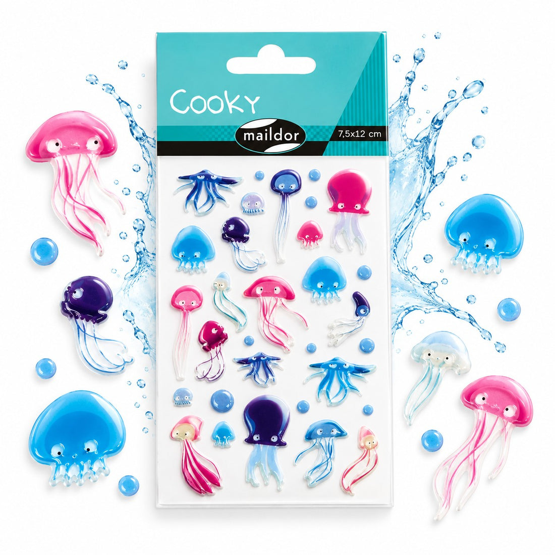 Autocollants Cooky Méduses 31 gommettes - MAILDOR