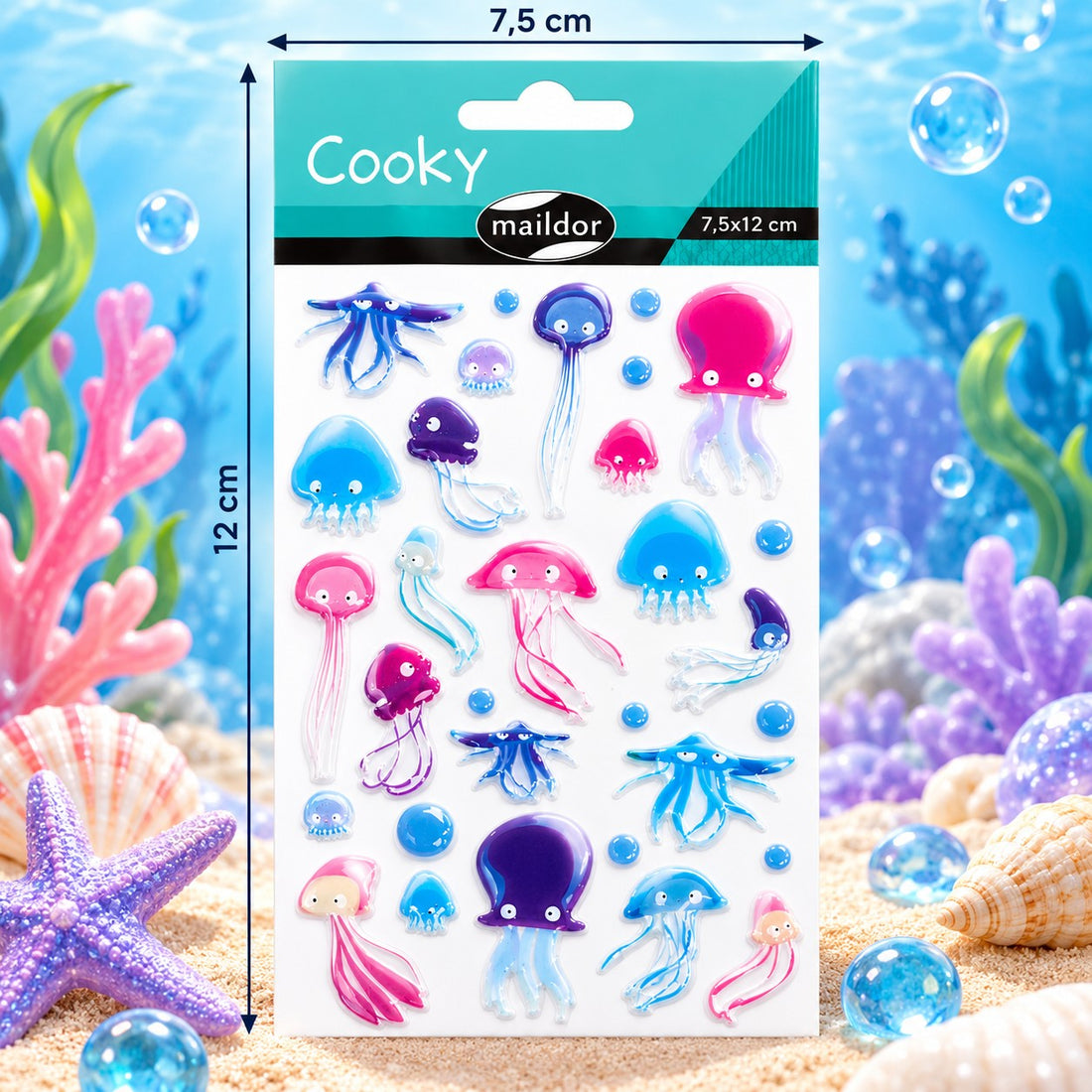 Autocollants Cooky Méduses 31 gommettes - MAILDOR