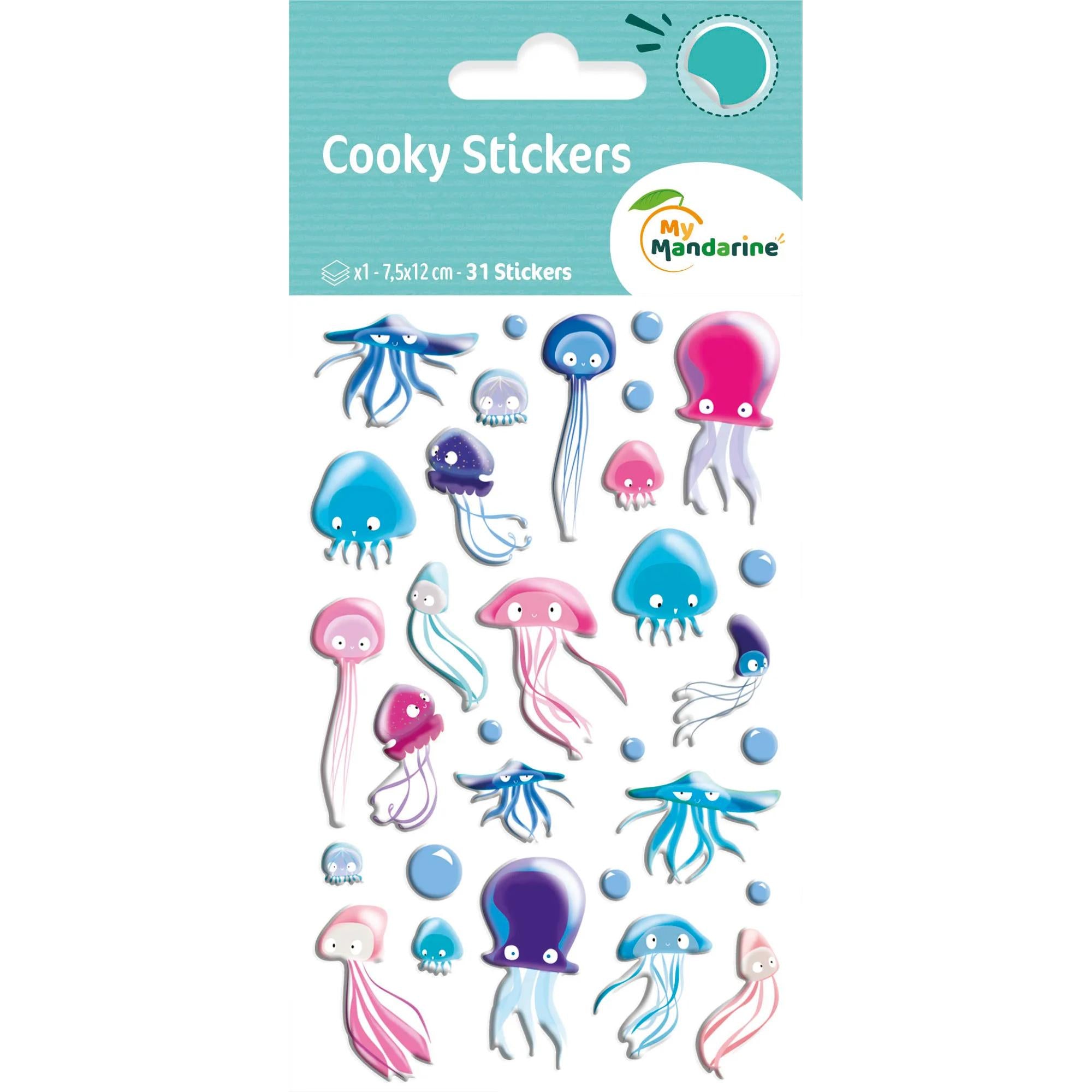 Autocollants Cooky Méduses 31 gommettes