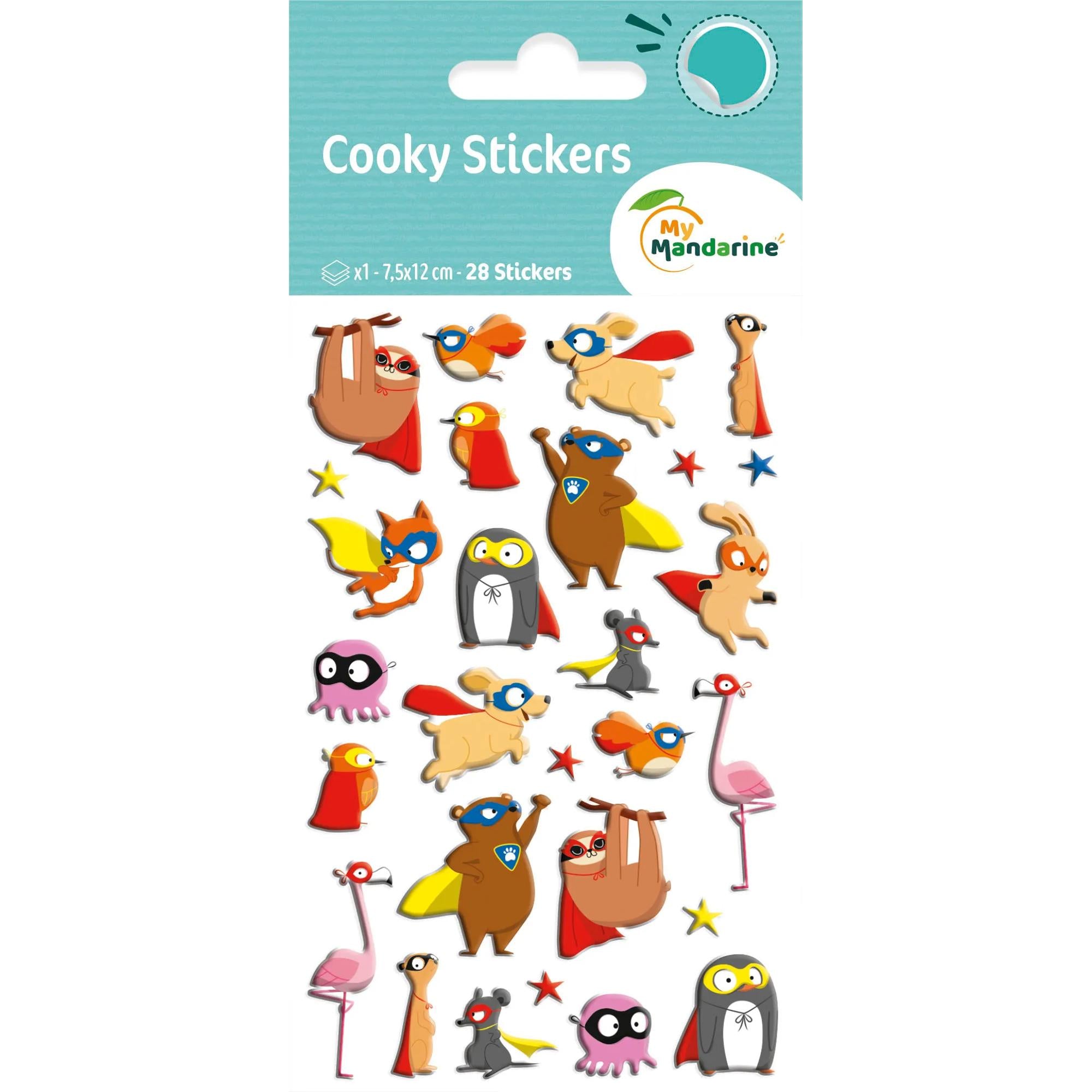 Cooky Stickers Superhero Animals 28 Stickers