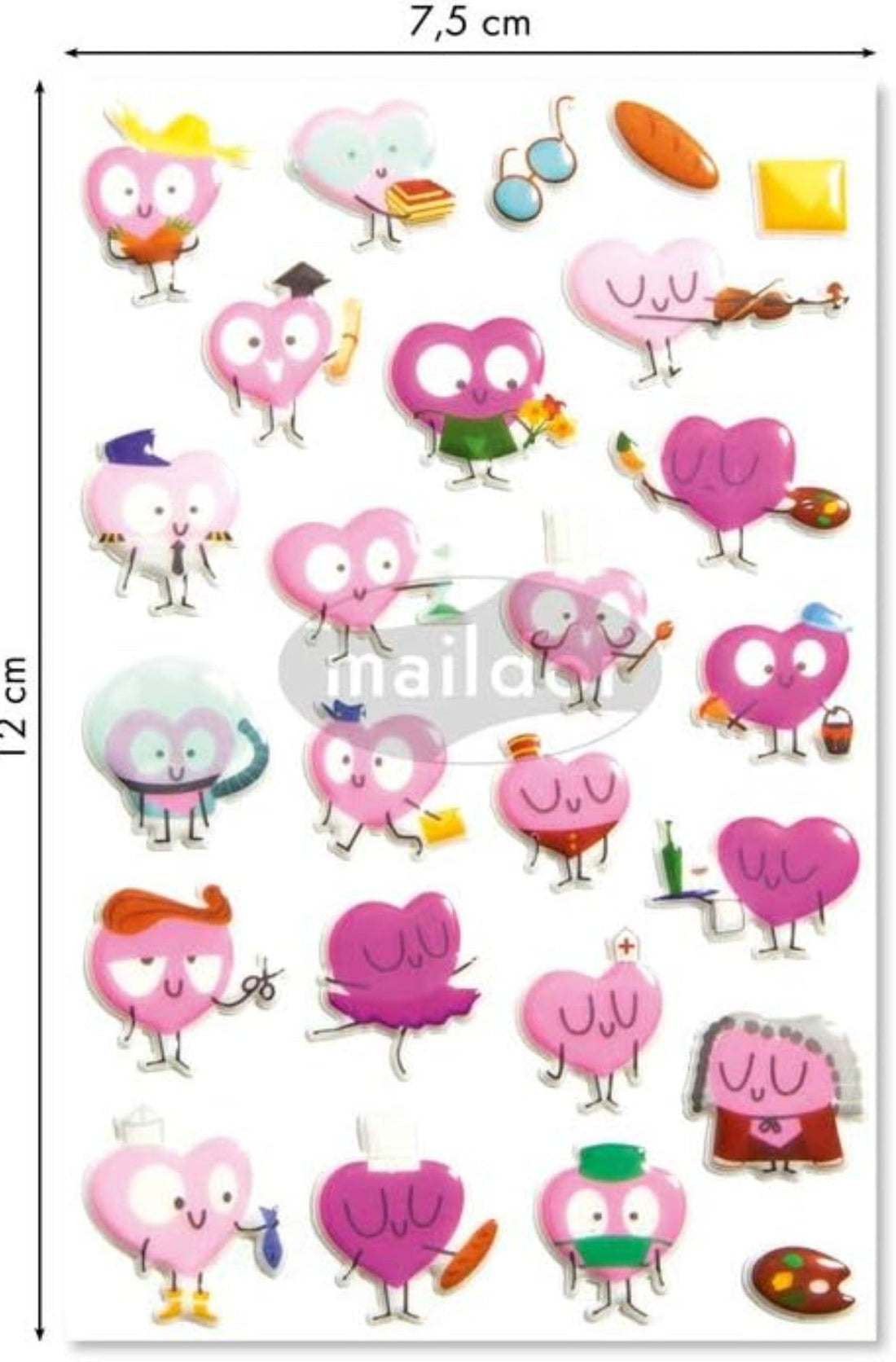 Autocollants  Cooky Coeur Métiers MAILDOR