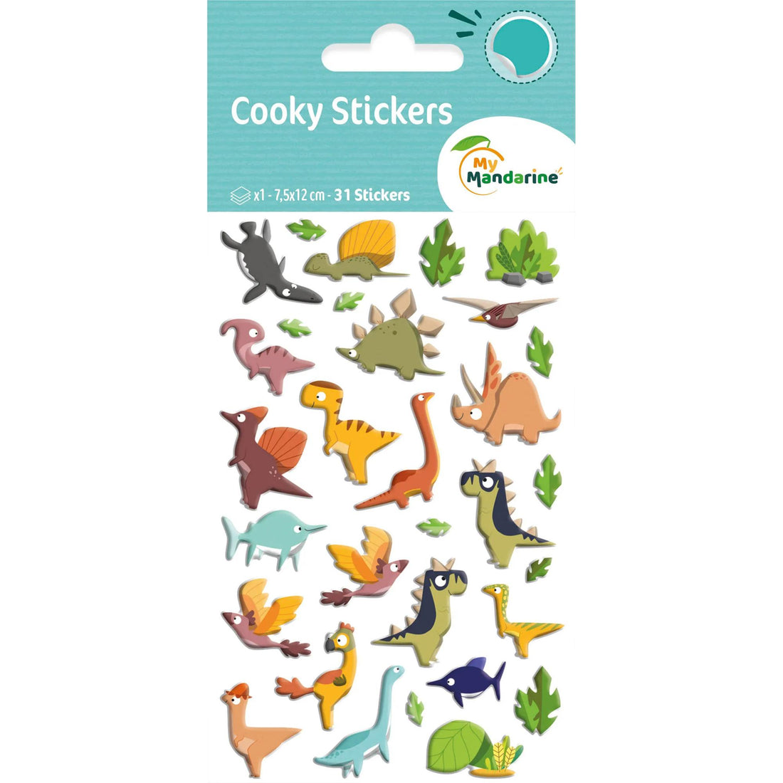 Autocollants  Cooky  Dinosaures  31 gommettes