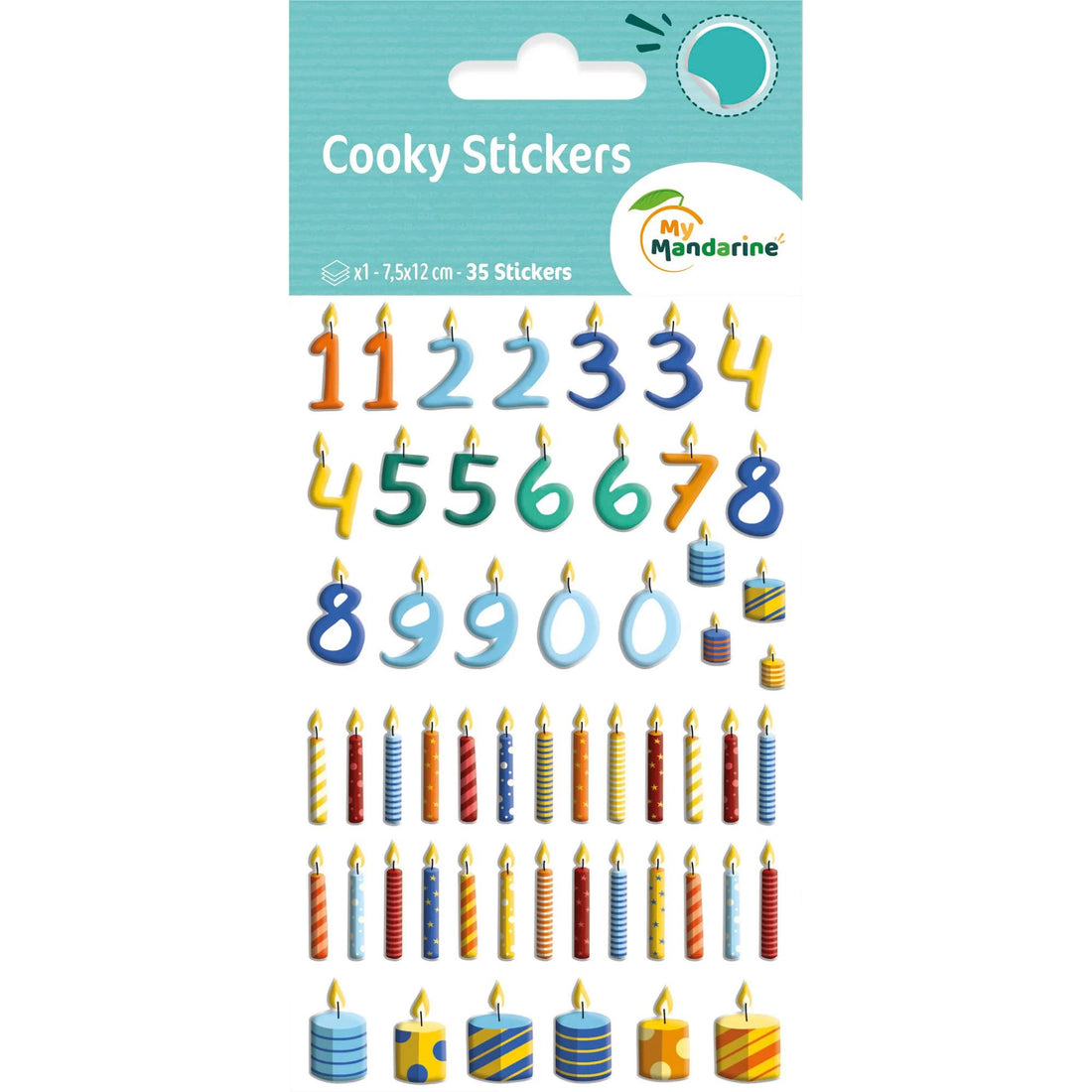 Autocollants  Cooky Bougies 35 gommettes