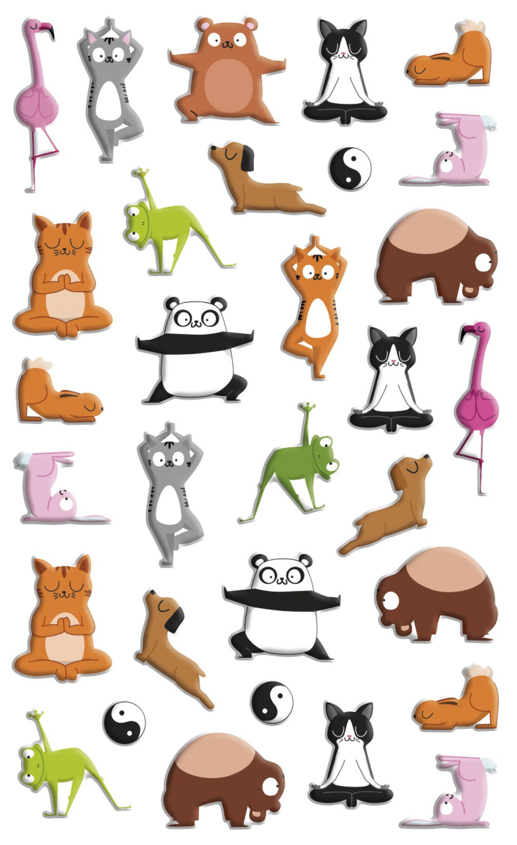 Autocollants  Cooky Animaux Yoga MAILDOR