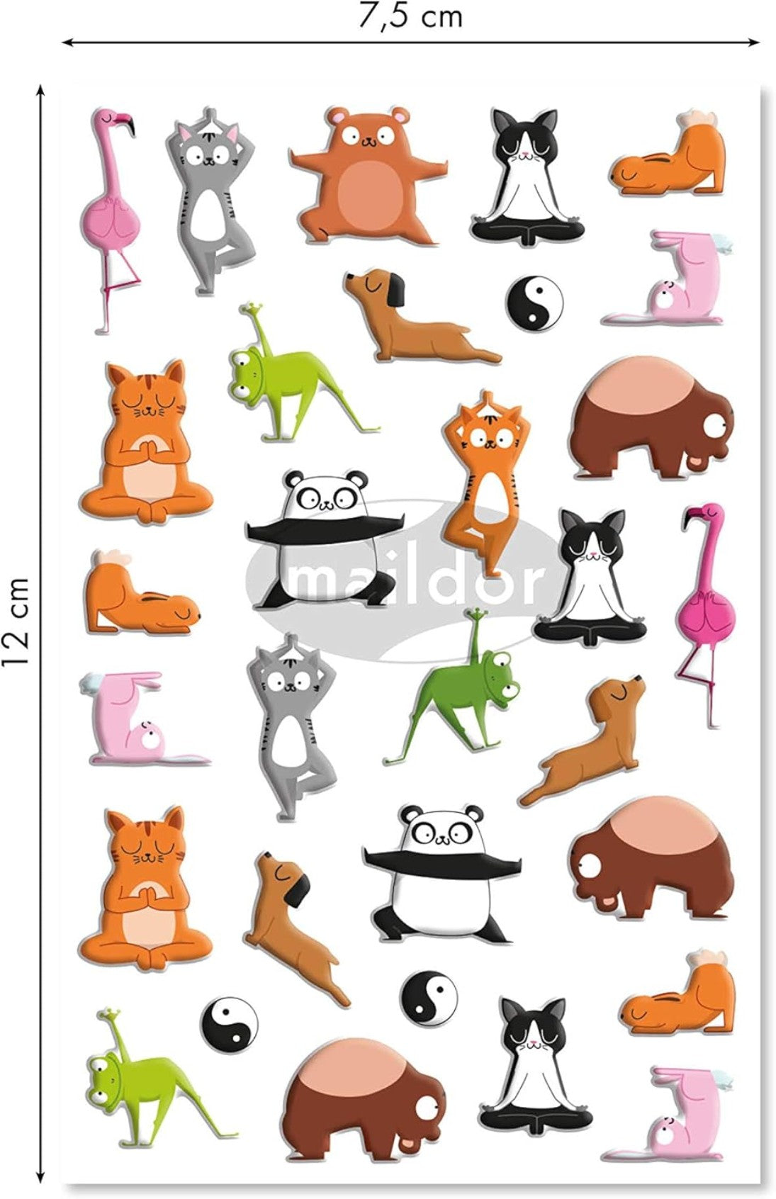 Autocollants  Cooky Animaux Yoga MAILDOR