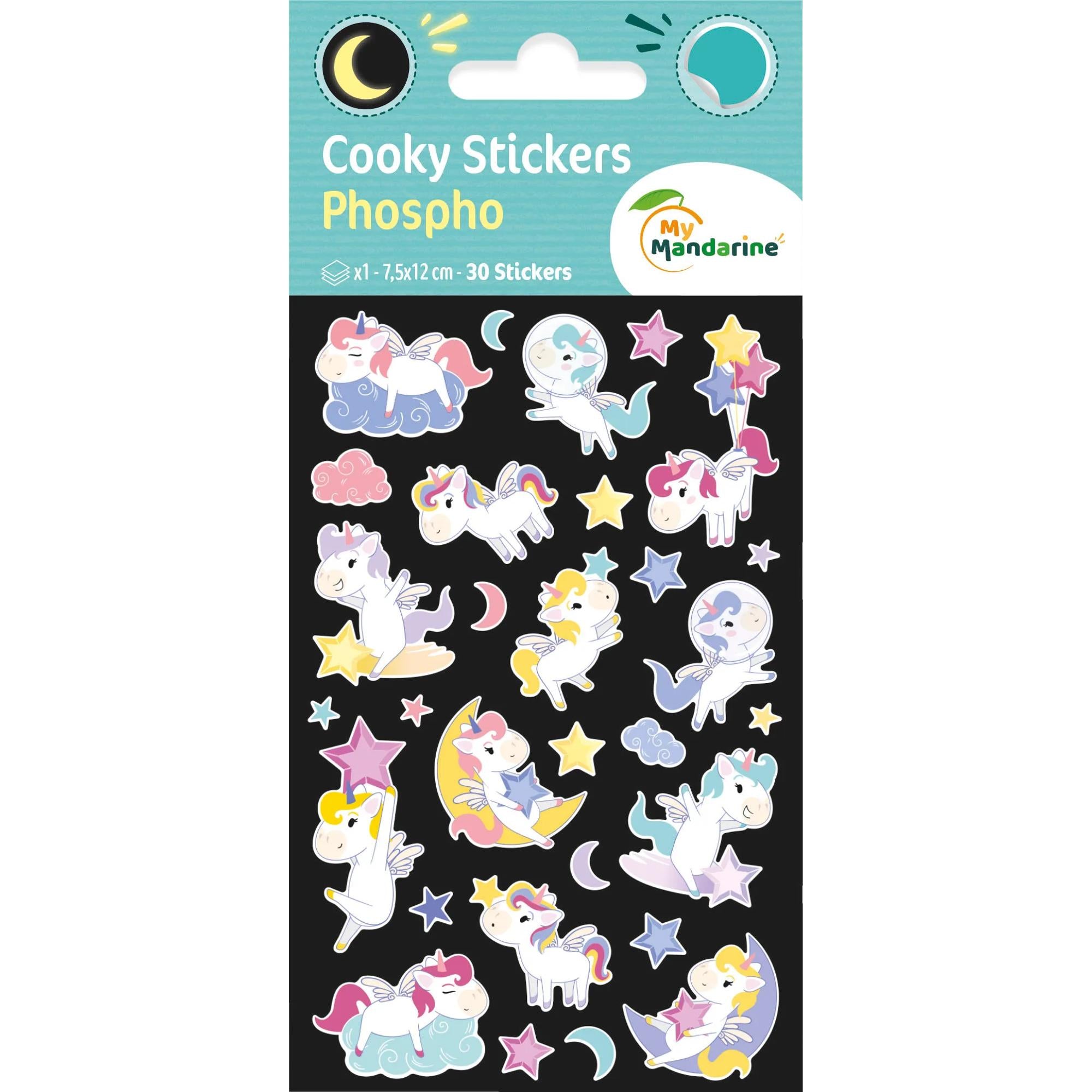 Autocollants Cooky Licornes 30 gommettes