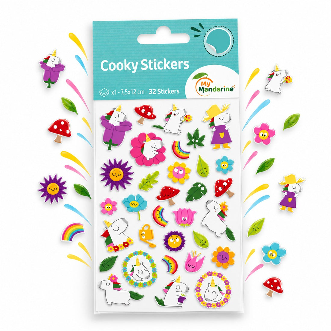 Autocollants Cooky Licornes 32 gommettes - MAILDOR
