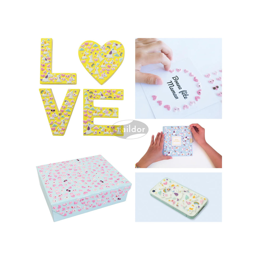 Autocollants  Cooky  Licornes  32 gommettes