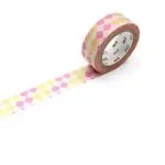 Ruban Washi 15mmx7m Damier Rse/Jne MT TAPES