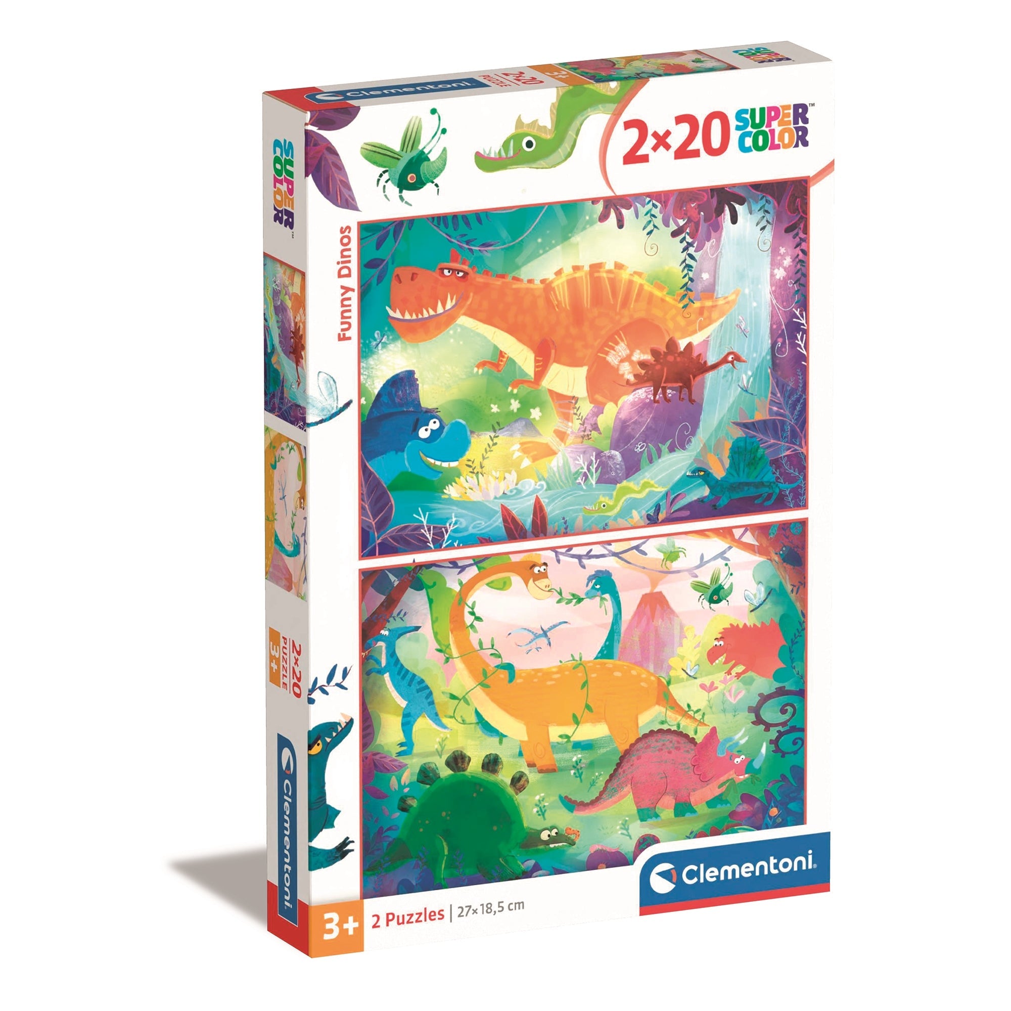 PZ 2x20: DINOSAURS  CLEMENTONI PUZZLES