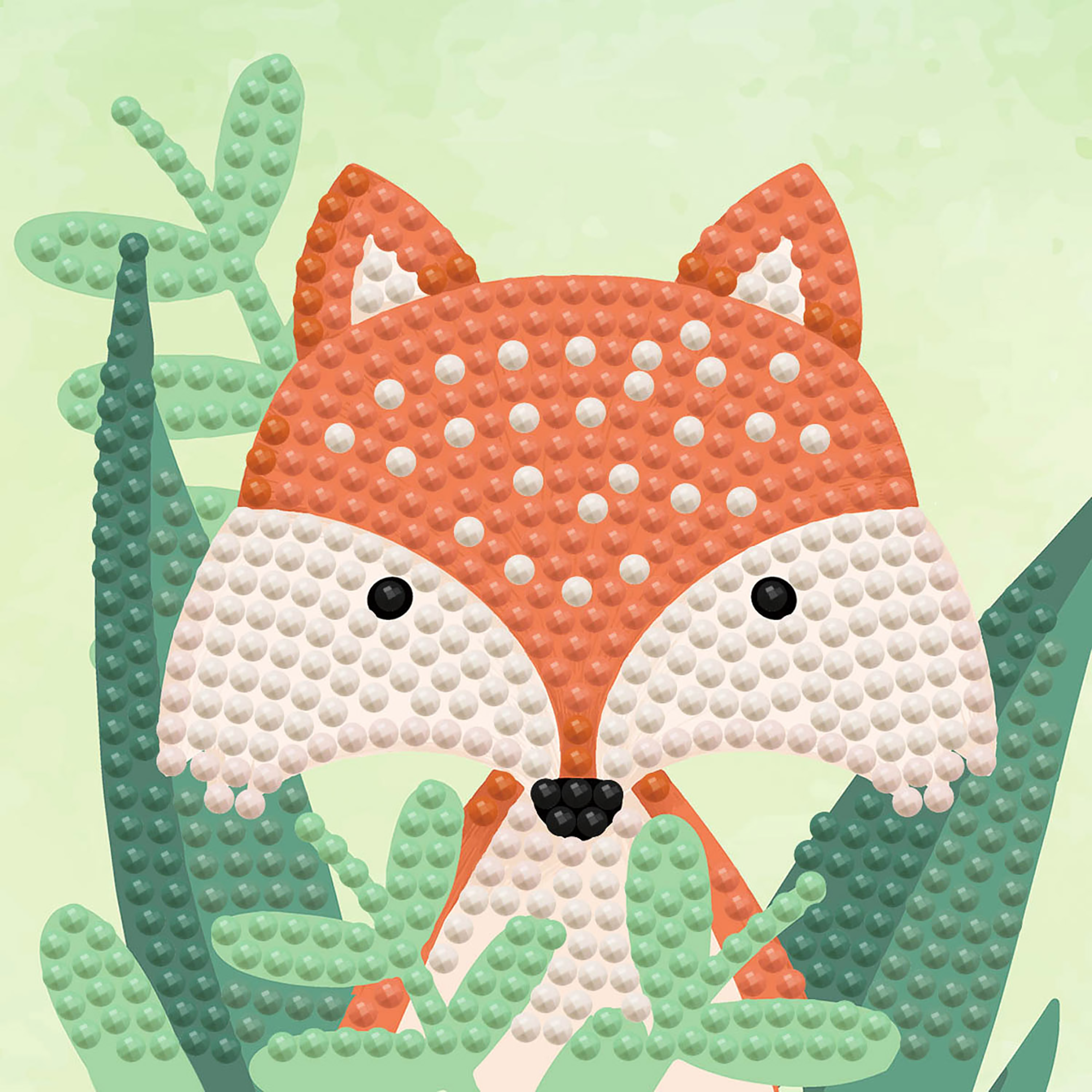 Woodland Fox with frame 20x16x6 DIAMOND DOTZ