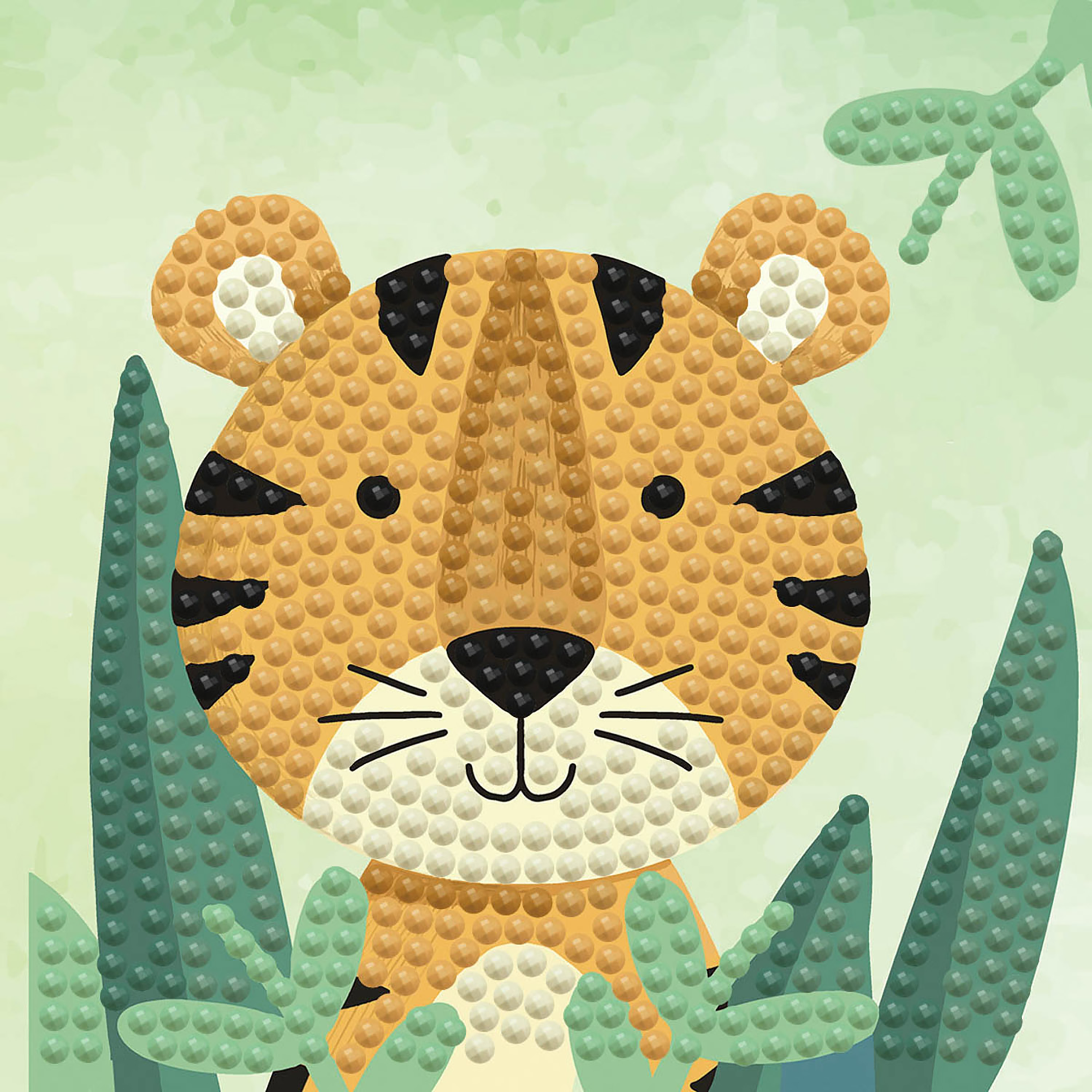 Woodland Tiger with frame 20x16x6 DIAMOND DOTZ