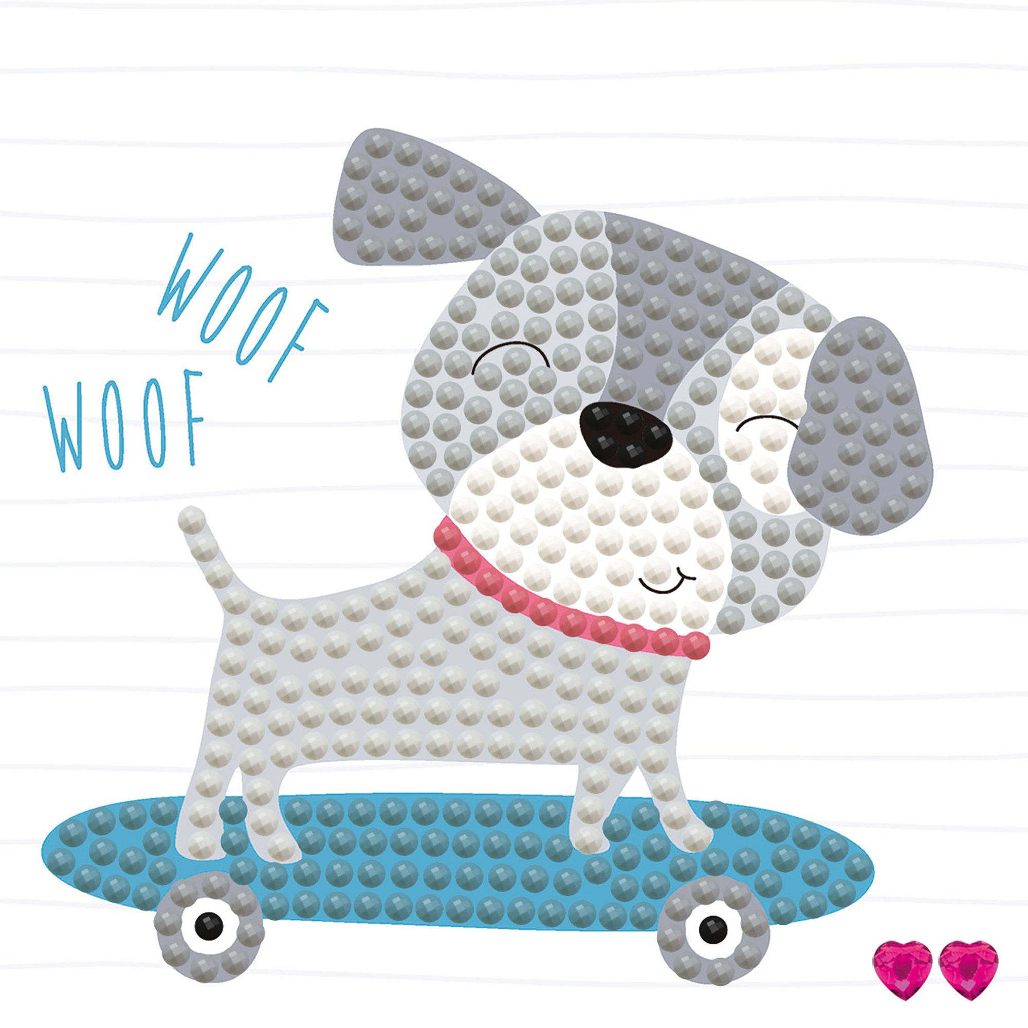 Skate & Woof  with frame 10,2x10,2 DIAMOND DOTZ