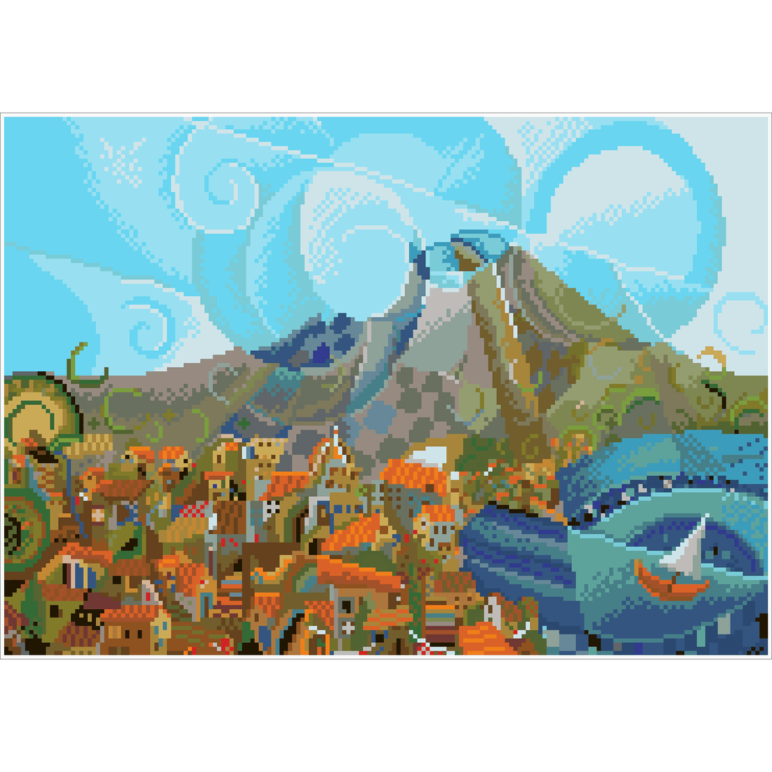 Mont Vésuve 60X45 DIAMOND DOTZ