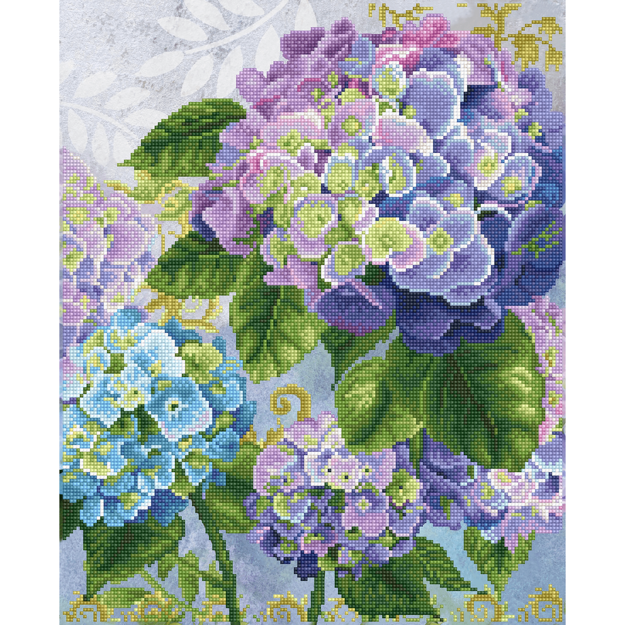 JARDIN D'HYDRANGÉES (20.3" x 16.4" - 52cm x 42cm) DIAMOND DOTZ