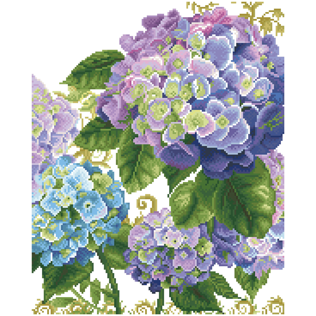 JARDIN D'HYDRANGÉES (20.3" x 16.4" - 52cm x 42cm) DIAMOND DOTZ