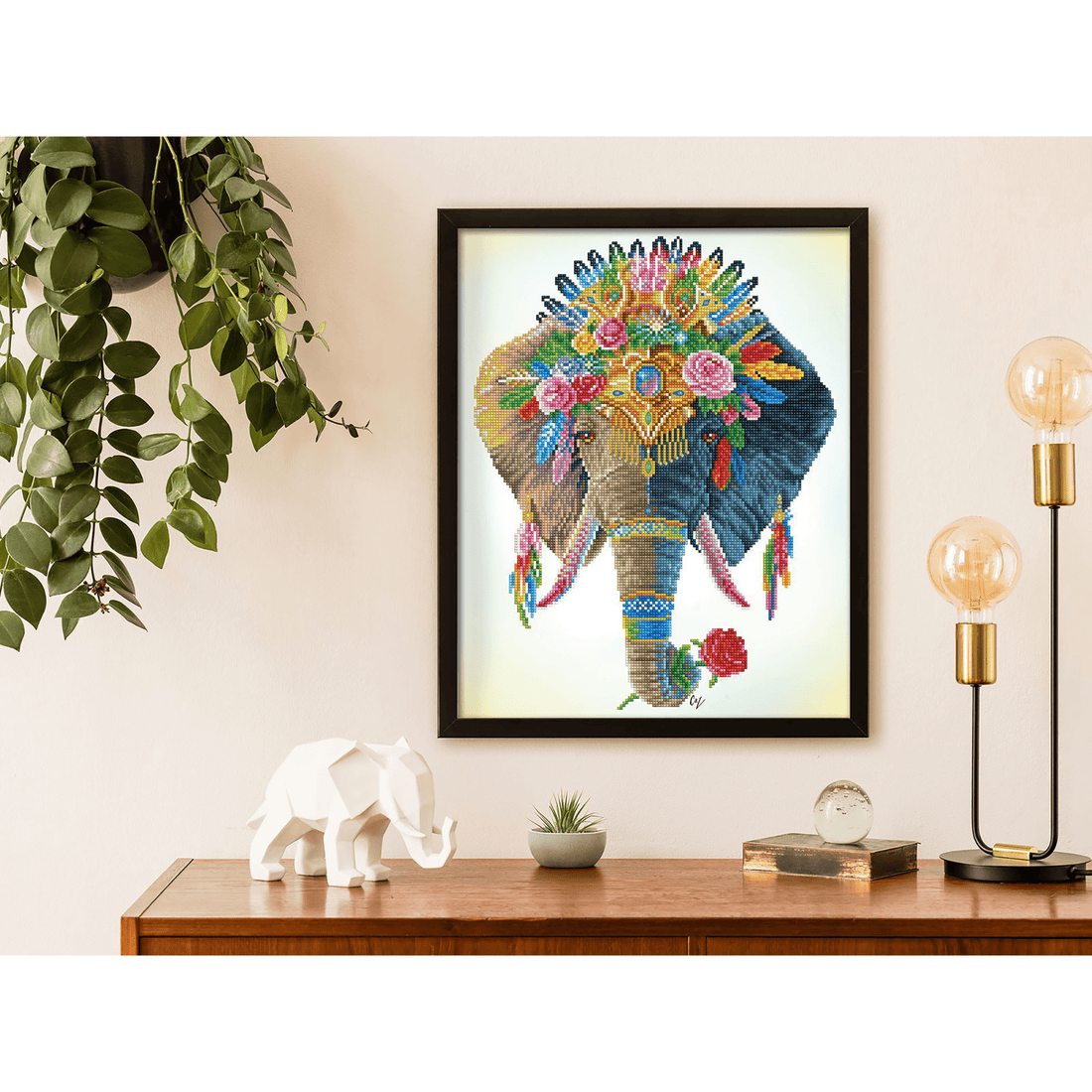 ÉLÉPHANT BOHÈME (16.14" x 20.08" - 41cm x 51cm) DIAMOND DOTZ