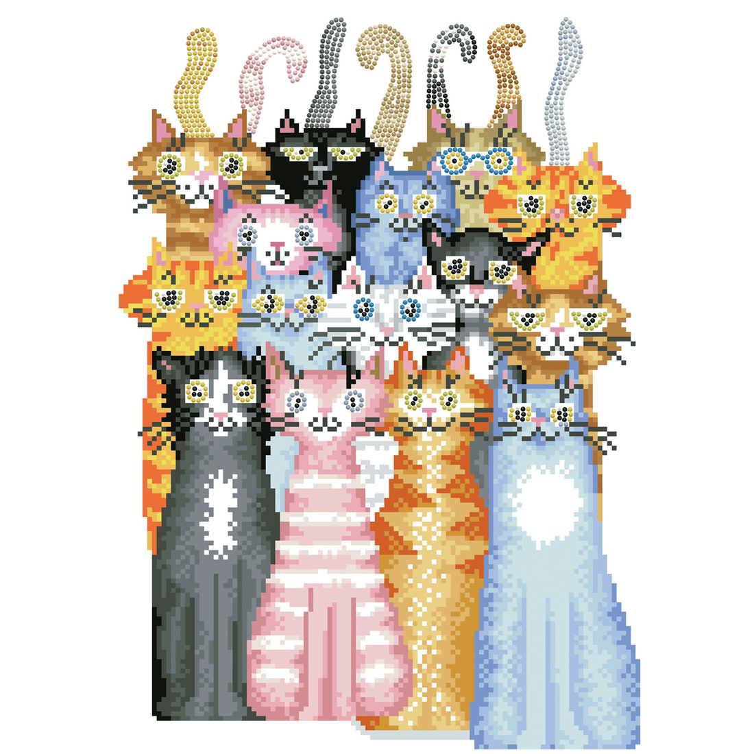 CHATS MIAOU (17.5" x 12.5" - 45cm x 32cm) DIAMOND DOTZ