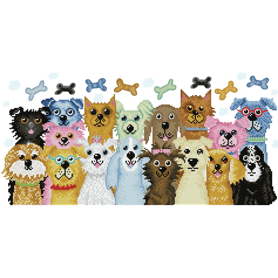 DÎNER DE CHIENS (12.5" x 26.1" - 32cm x 67cm) DIAMOND DOTZ