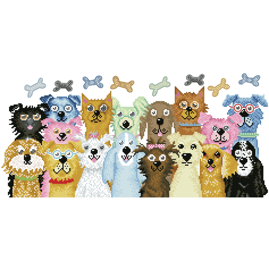 DÎNER DE CHIENS (12.5" x 26.1" - 32cm x 67cm) DIAMOND DOTZ