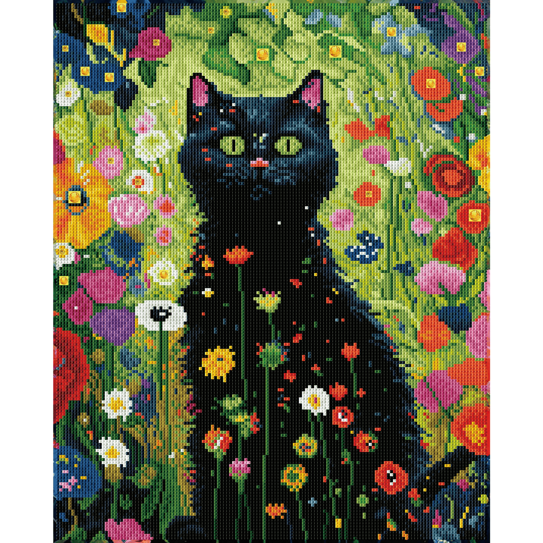 CHAT DE JARDIN (19.9" x 15.9" x 50,5cm x 40,5cm) DIAMOND DOTZ