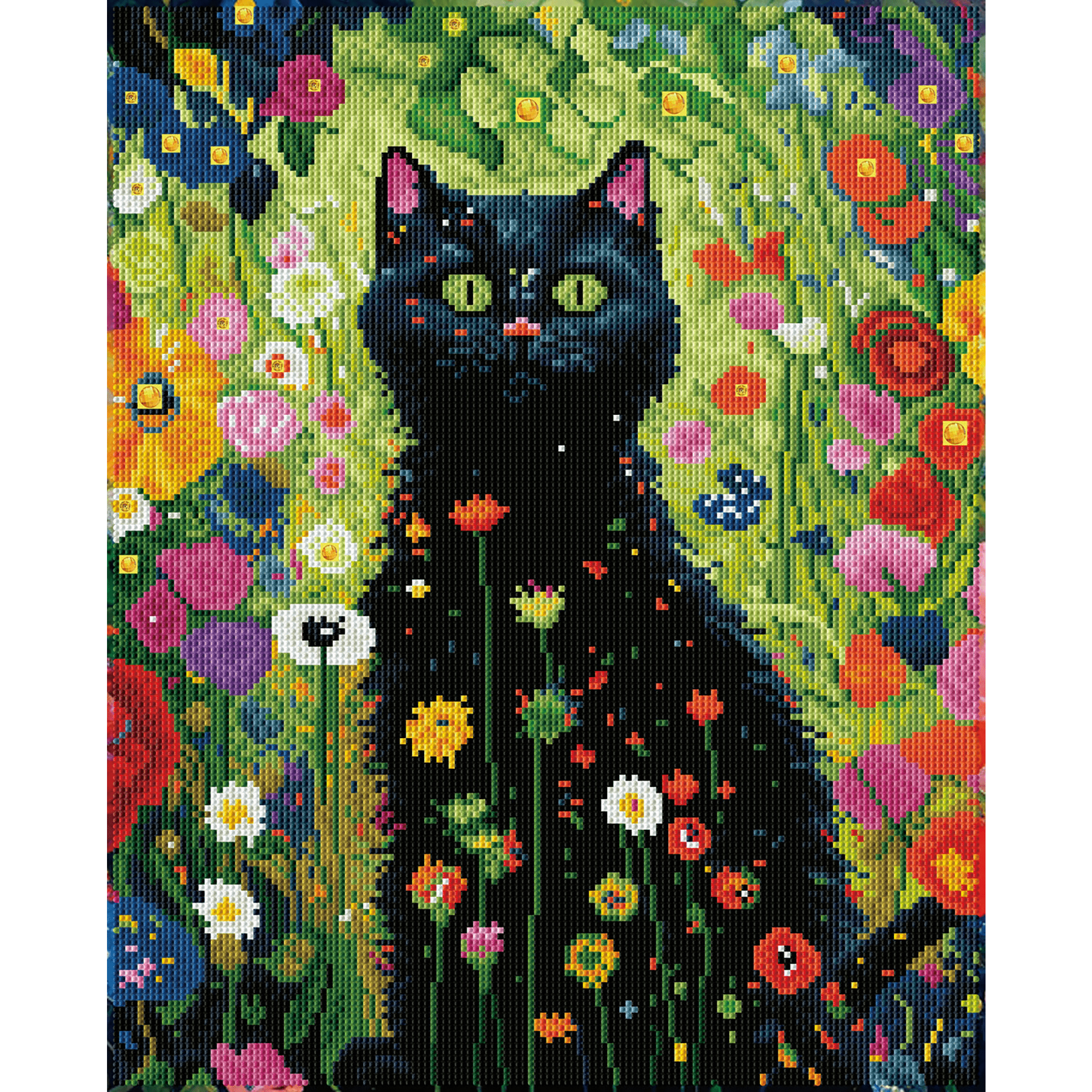 CHAT DE JARDIN (19.9" x 15.9" x 50,5cm x 40,5cm) DIAMOND DOTZ