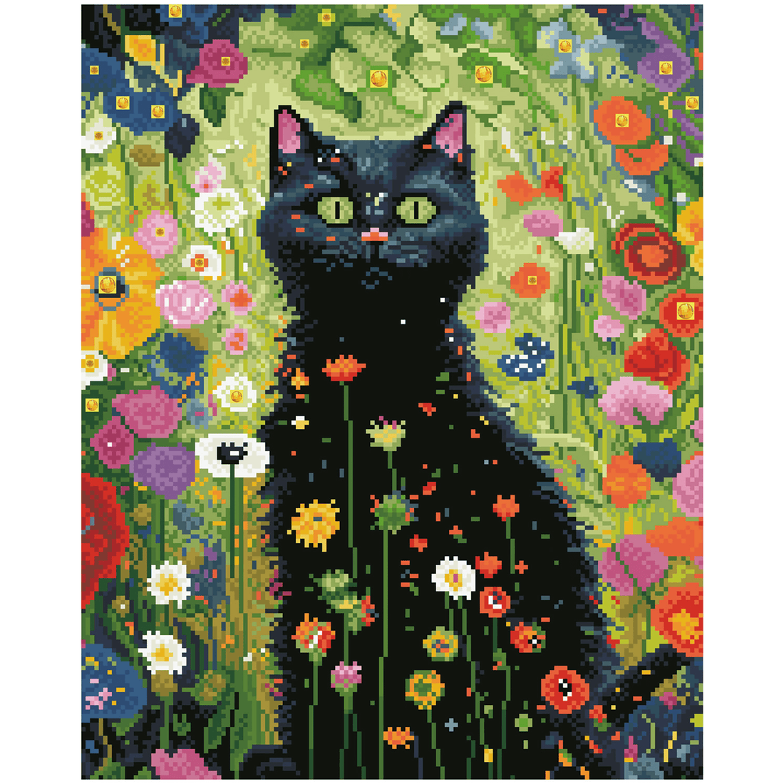 CHAT DE JARDIN (19.9" x 15.9" x 50,5cm x 40,5cm) DIAMOND DOTZ