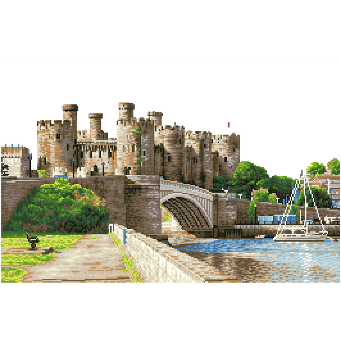 Château de Conwy Pays de Galles 83X58 DIAMOND DOTZ