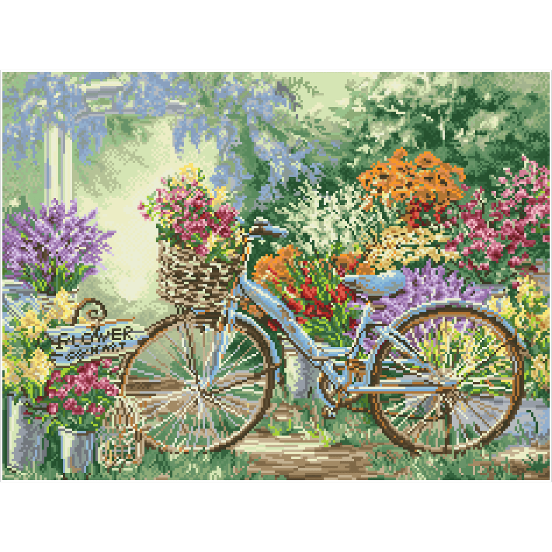 Le marché aux fleurs 75X58 DIAMOND DOTZ