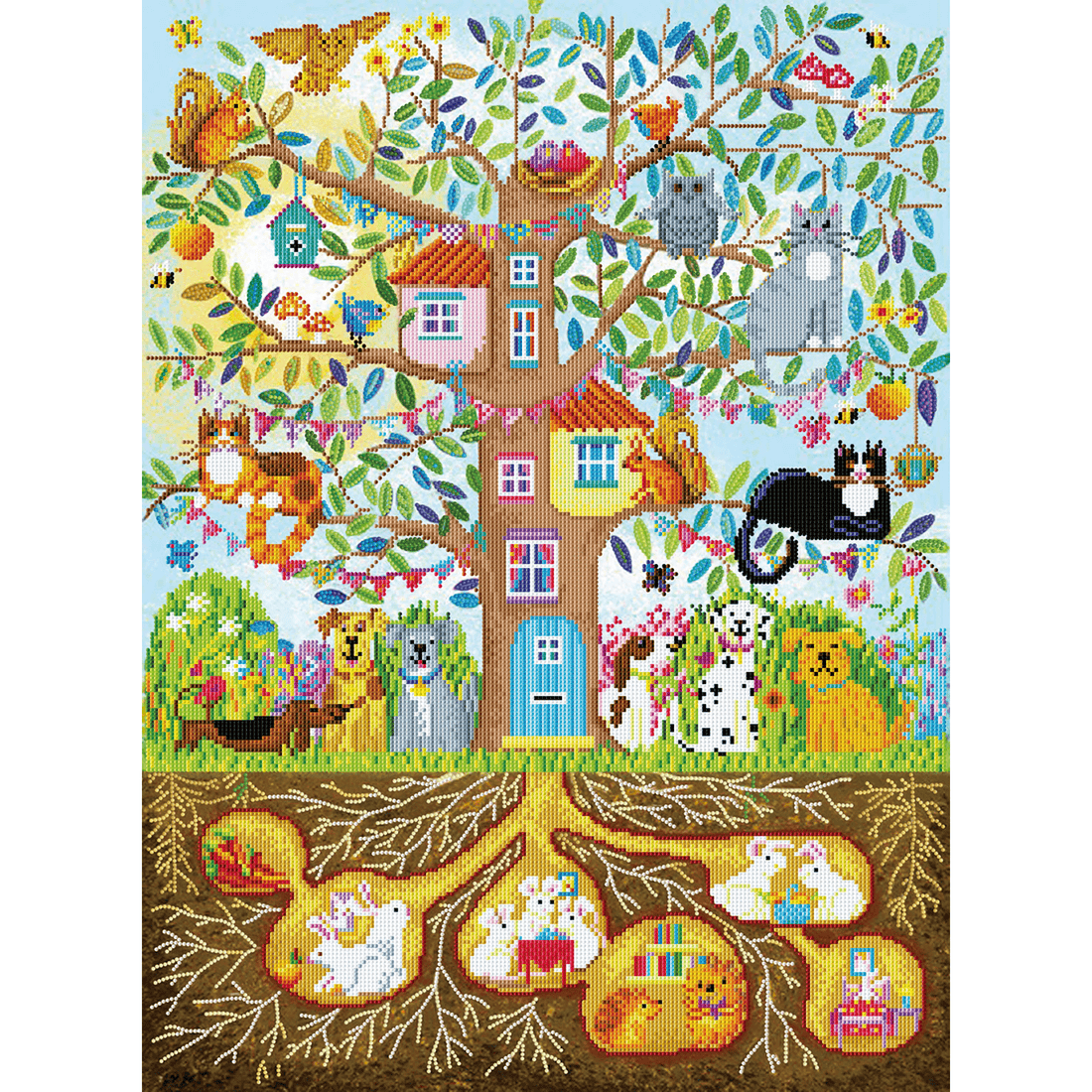MAISON ARBRE GÉNÉALOGIQUE (30" x 22.2" - 77cm x 57cm) DIAMOND DOTZ