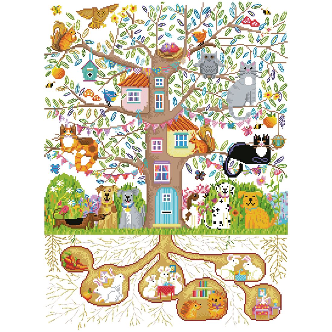 MAISON ARBRE GÉNÉALOGIQUE (30" x 22.2" - 77cm x 57cm) DIAMOND DOTZ