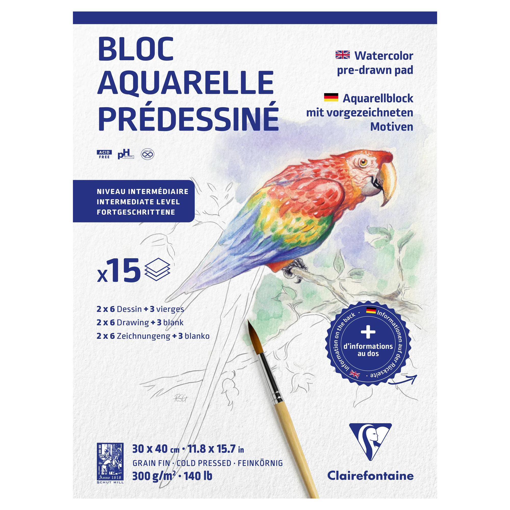 Bloc prédessiné Ani ux 15F (2Fx6 designs) 300g 30x40cm