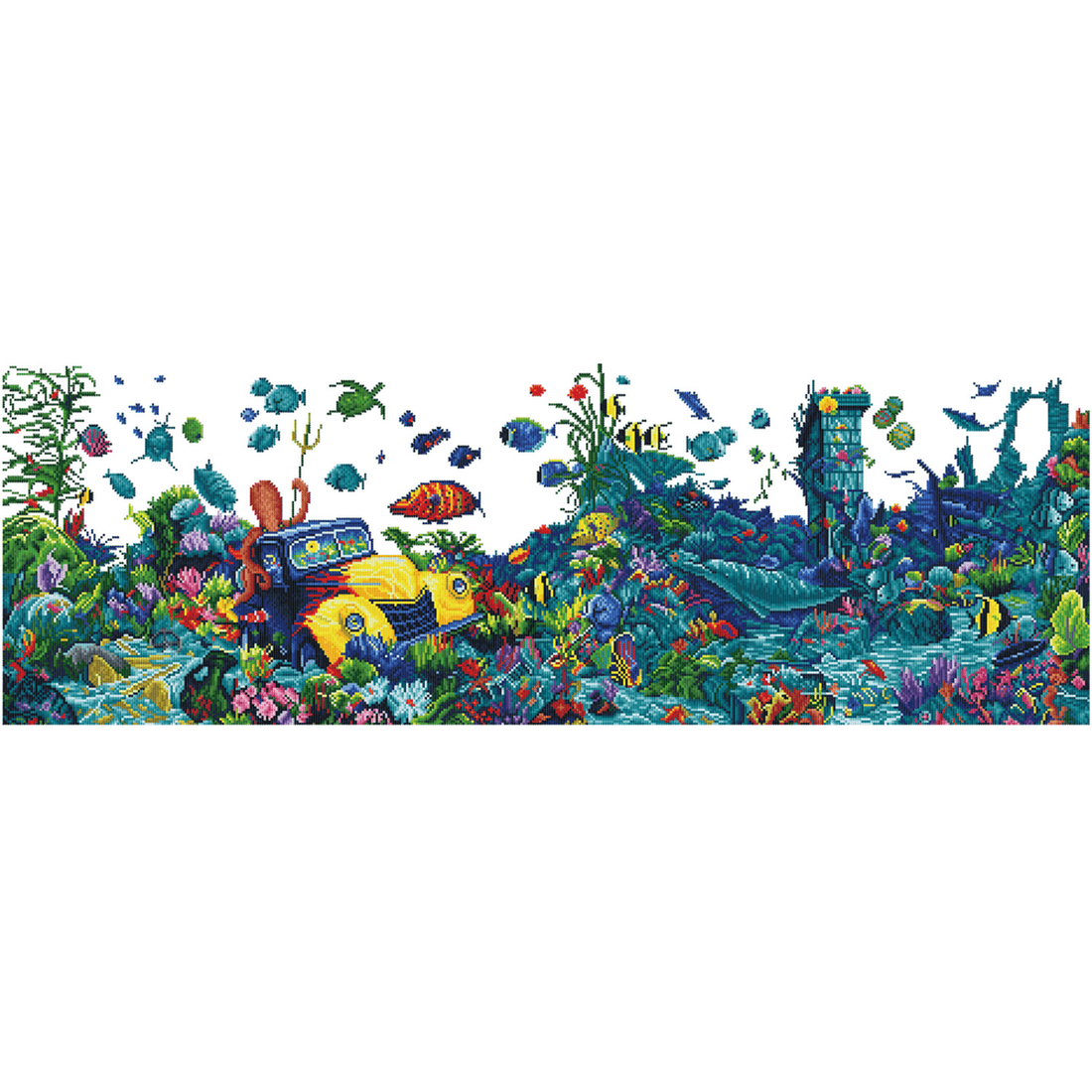 LES DÉCHETS DE NEPTUNE (17.2" x 51.5" x 44cm x 132cm) DIAMOND DOTZ