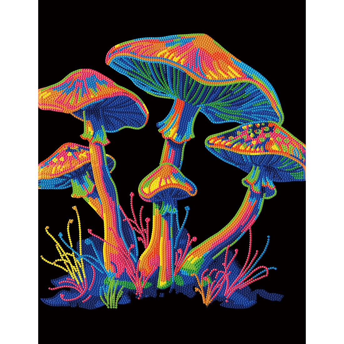 CHAMPIGNONS NÉON (17.1" x 21.1" - 43,5cm x 53,7cm) DIAMOND DOTZ