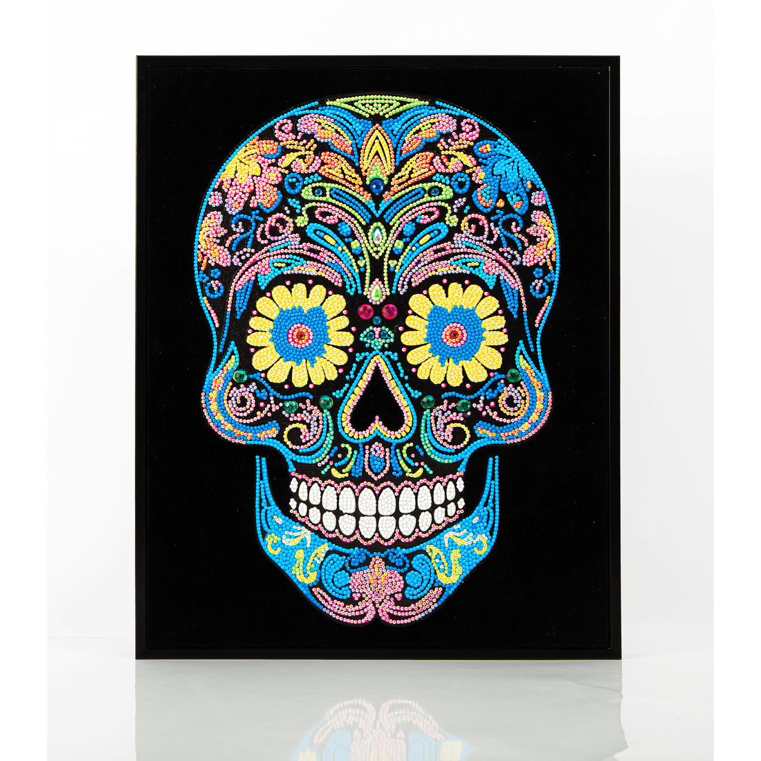 CRÂNE DE SUCRE NÉON (17.1" x 21.1" - 43,5cm x 53,7cm) DIAMOND DOTZ