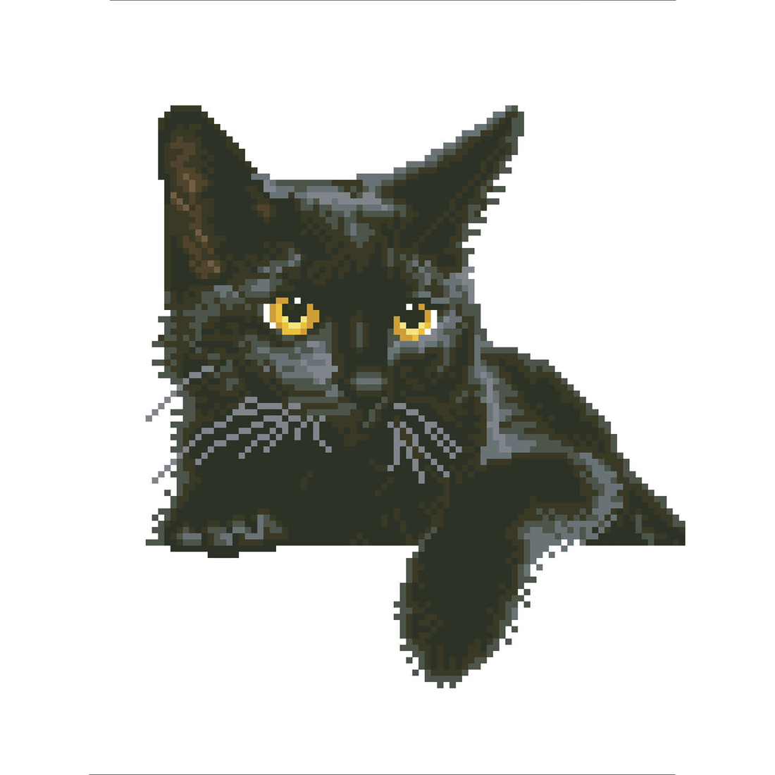 CHAT DE MINUIT (14" x 11" - 35,5cm x 27,9cm) DIAMOND DOTZ