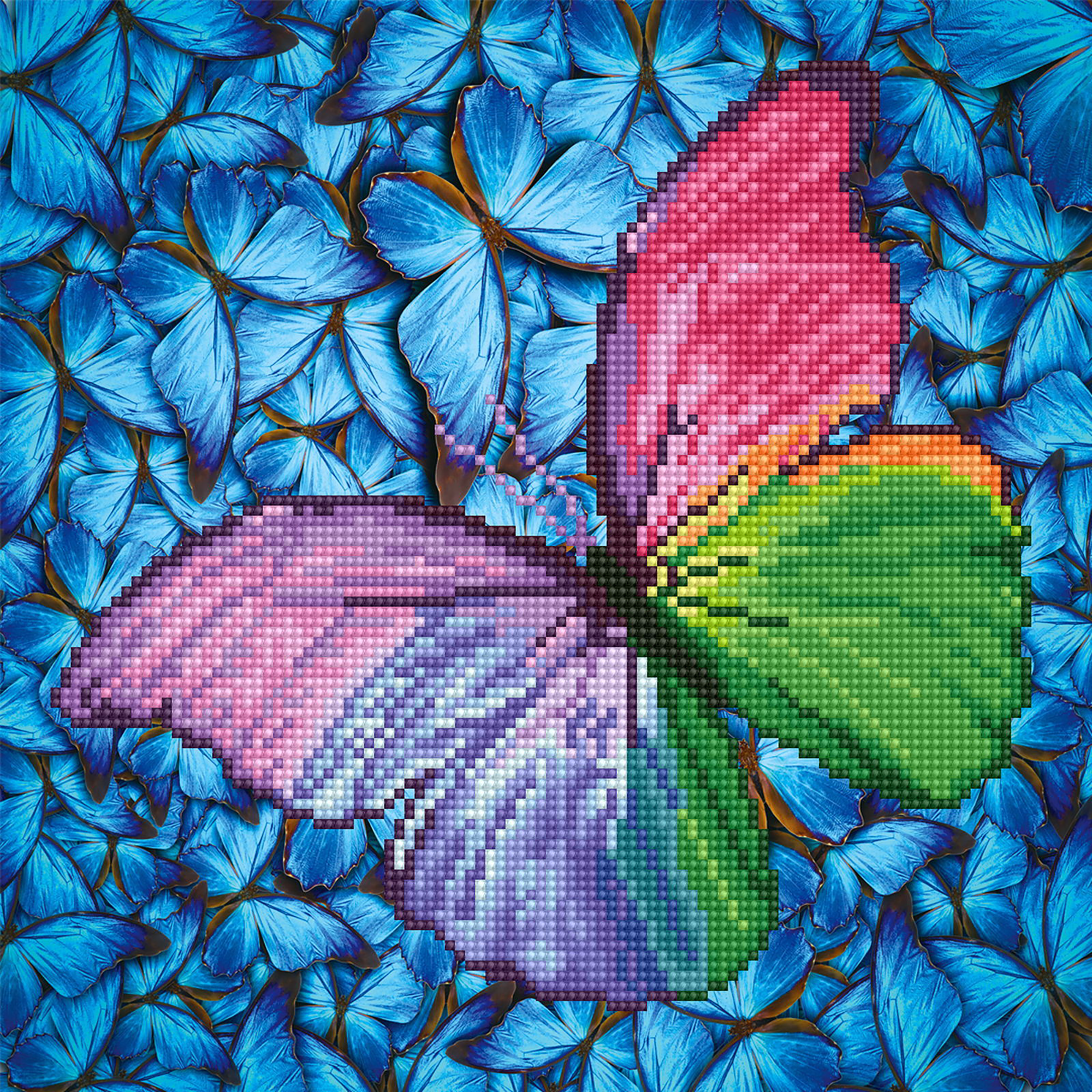 BATTEMENT D'AILES PAR ROSE (12.01" x 12.01" - 30,5cm x 30,5cm) DIAMOND DOTZ
