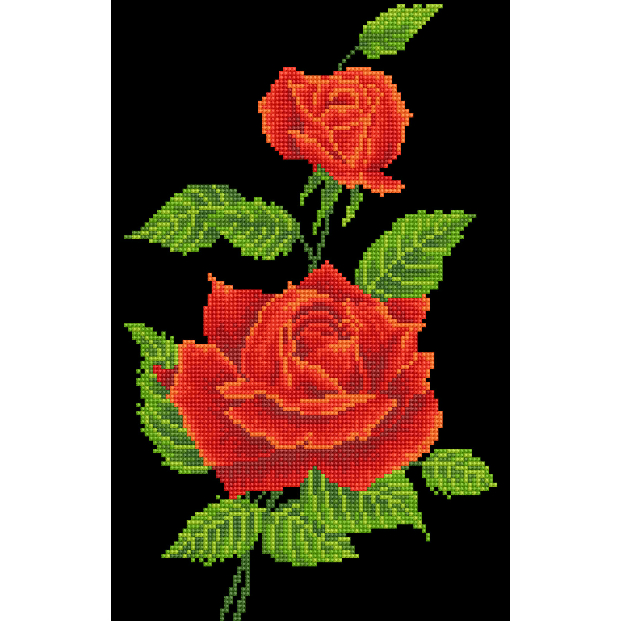 Corsage Rose Rouge 35X50 DIAMOND DOTZ