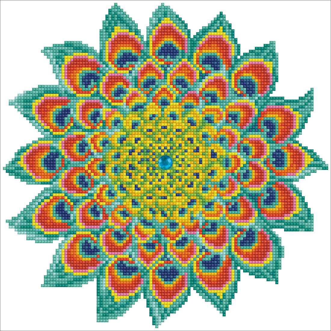 Mandala Paon 40x40 DIAMOND DOTZ