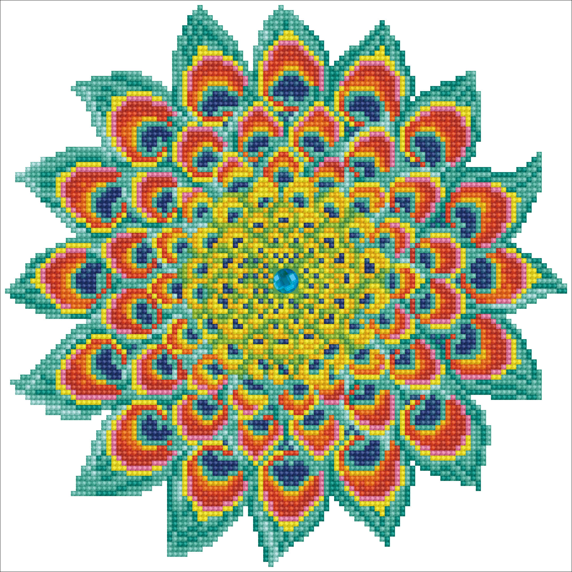 Mandala Paon 40x40 DIAMOND DOTZ