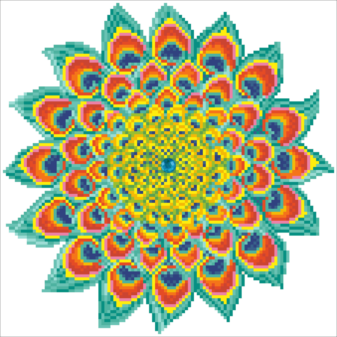 Mandala Paon 40x40 DIAMOND DOTZ