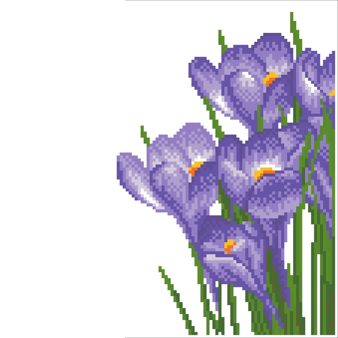 CROCUS DE PRINTEMPS (12.6" x 8.66" x 32cm x 22xm) DIAMOND DOTZ