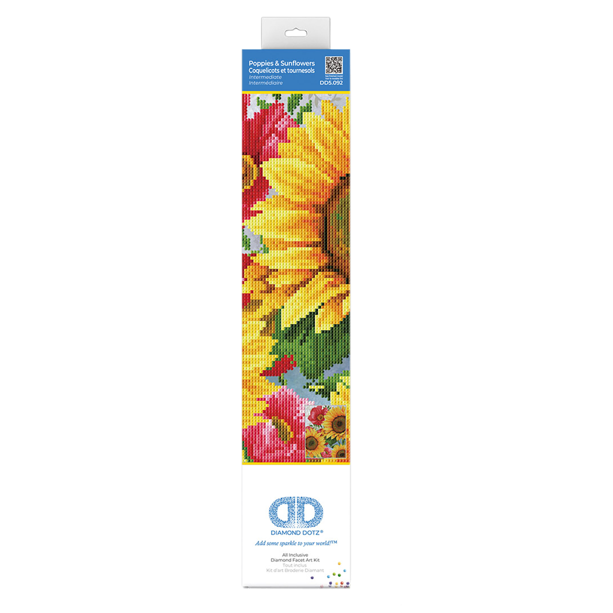 COQUELICOTS ET TOURNESOLS (13.6" x 10.5" - 35cm x 27cm) DIAMOND DOTZ