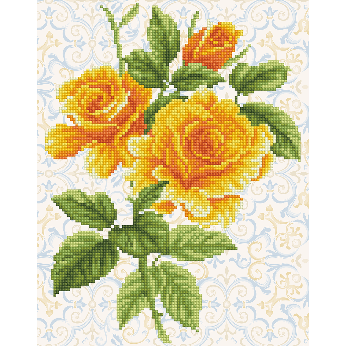 Bouquet de roses jaunes (14,2 X 11 - 36Cm X 28Cm) DIAMOND DOTZ