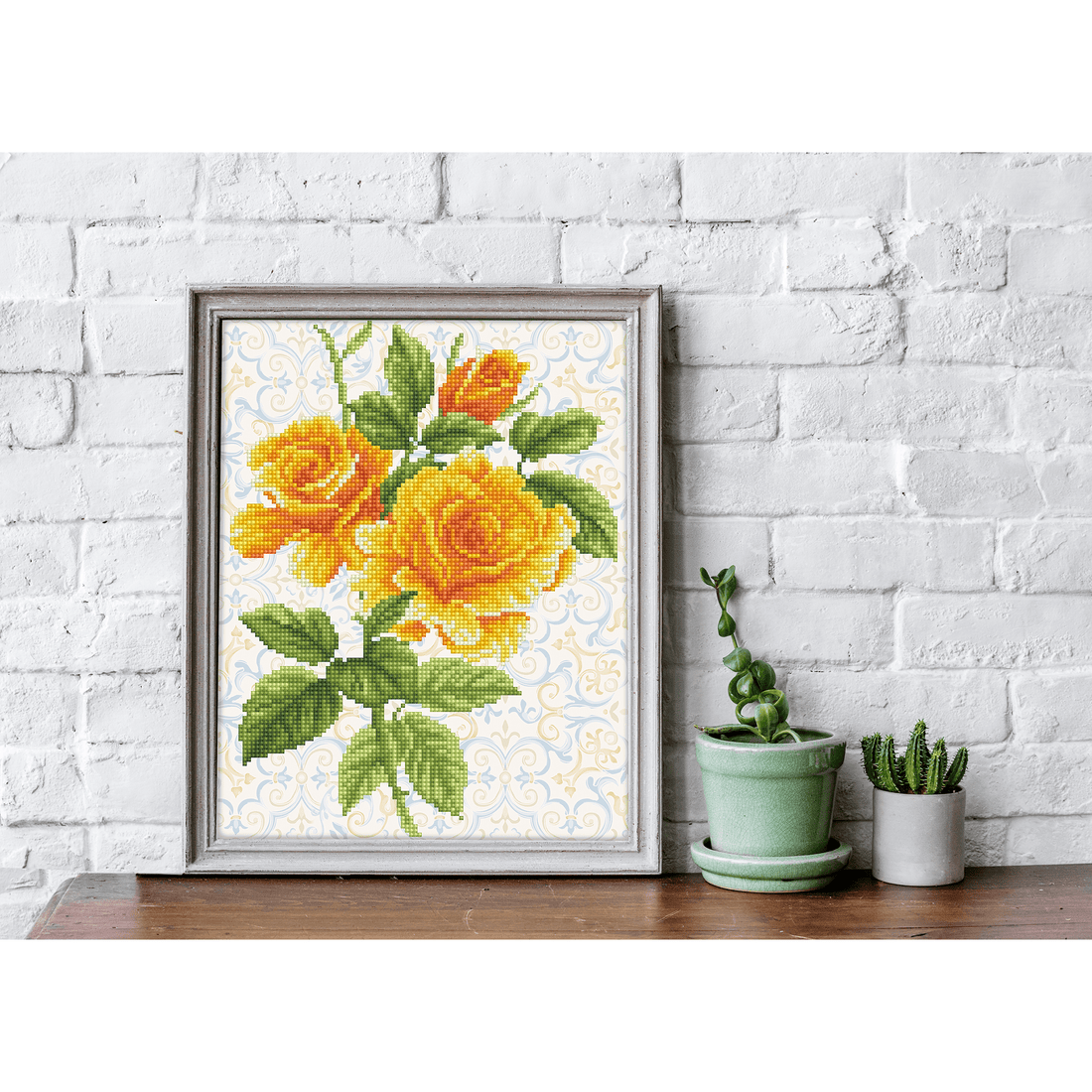 Bouquet de roses jaunes (14,2 X 11 - 36Cm X 28Cm) DIAMOND DOTZ