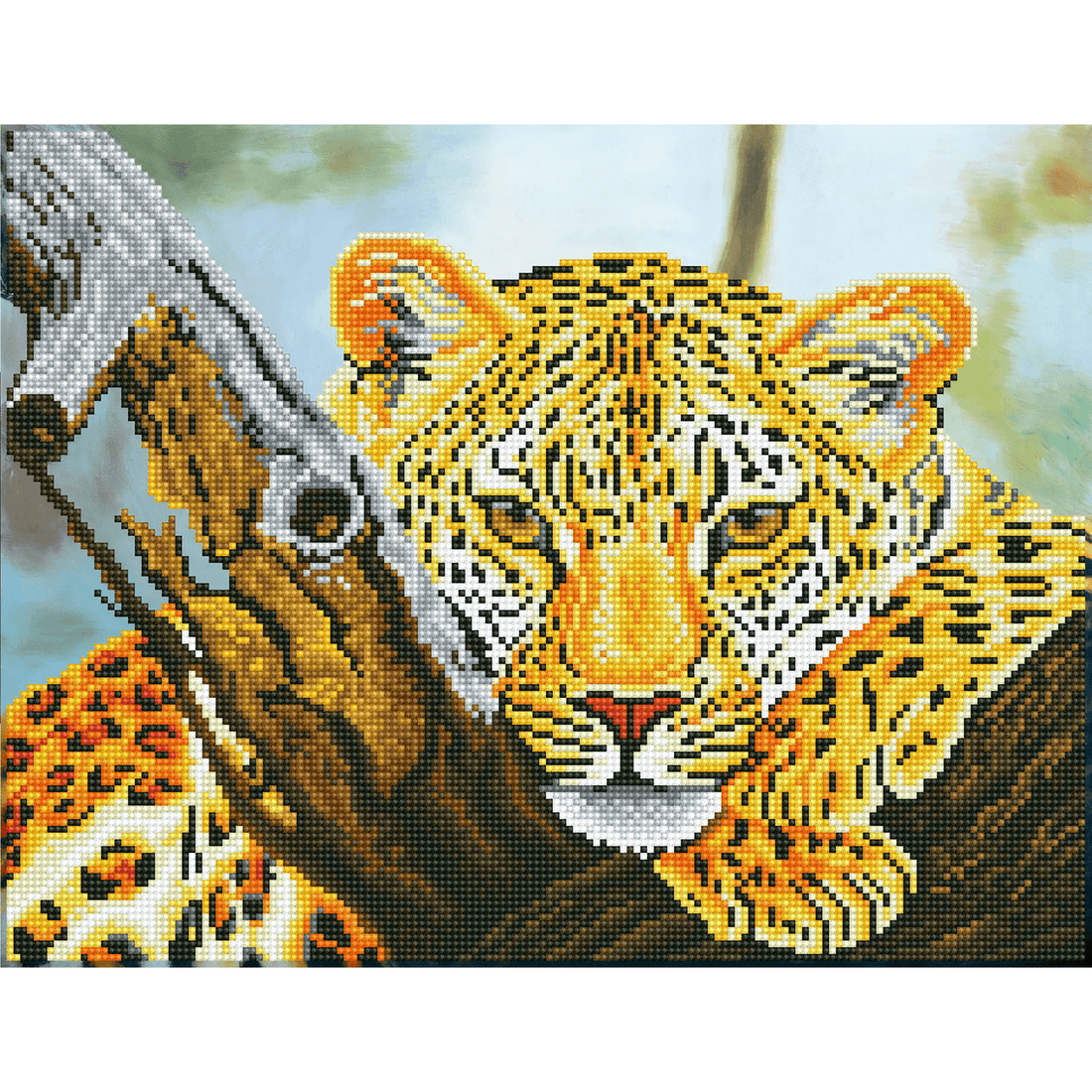 REGARD DE LÉOPARD (14" x 18" - 35,5cm x 45,72xm) DIAMOND DOTZ