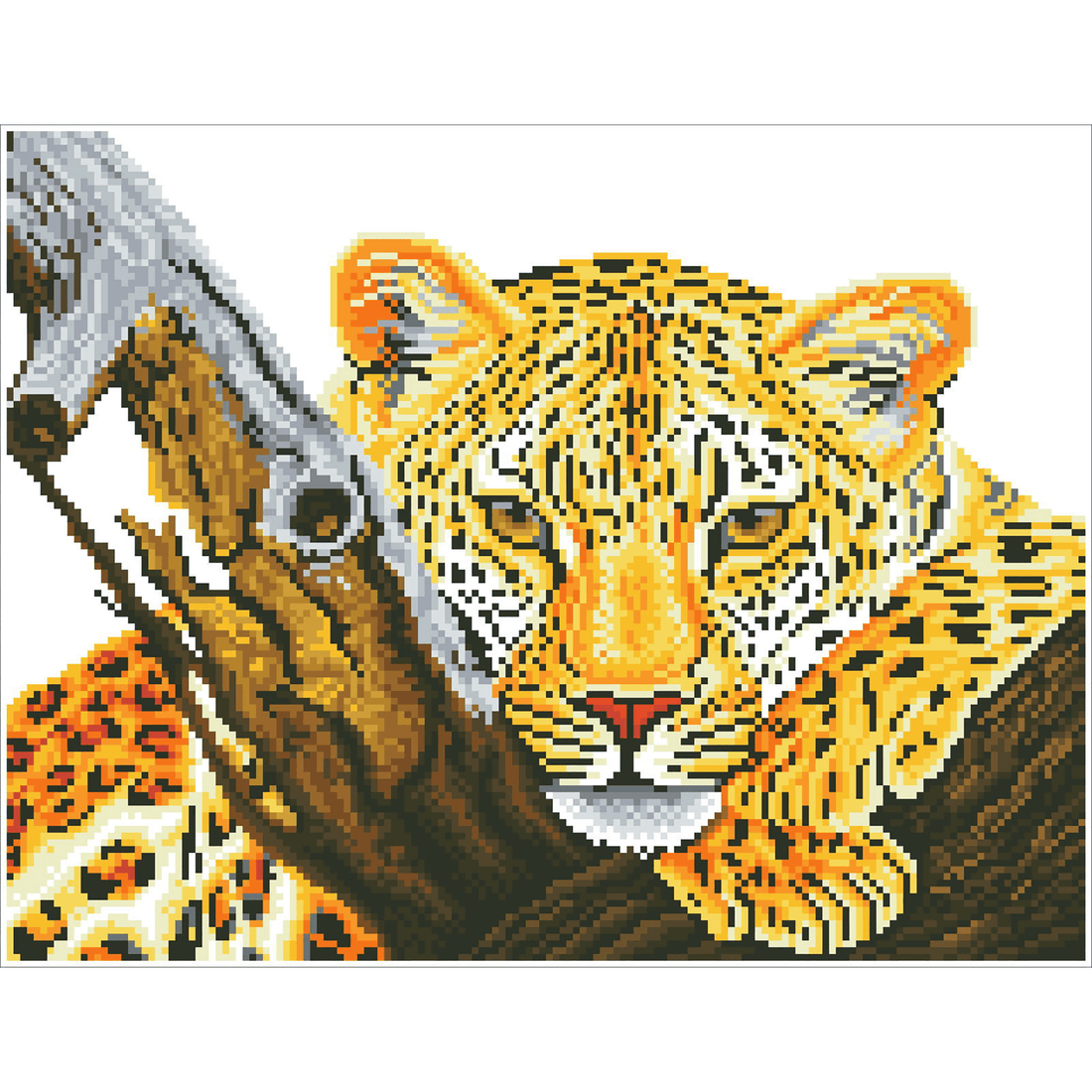 REGARD DE LÉOPARD (14" x 18" - 35,5cm x 45,72xm) DIAMOND DOTZ