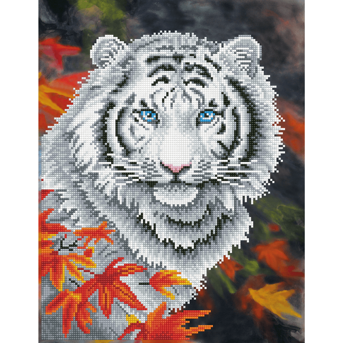 Tigre Blanc En Automne 44X55 DIAMOND DOTZ